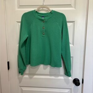 Old Navy Green Ribbed Knit Tee